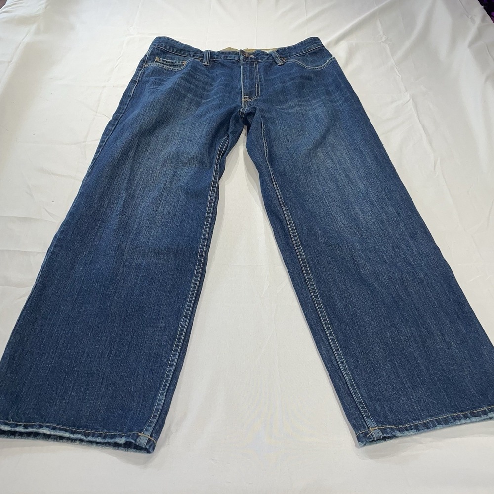 Plugg‎ Mens Relaxed Straight Leg Jeans 36x30 Medium Wash Blue Denim 100% Cotton